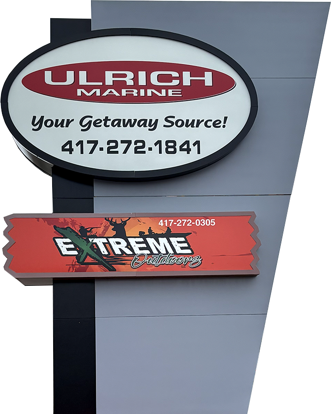 Ulrich Marine Center outdoor sign